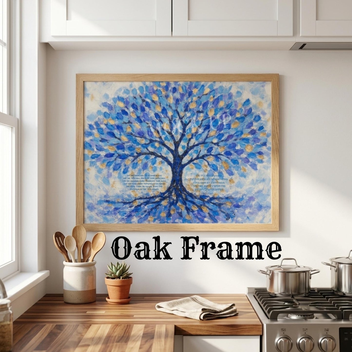 Tree of Life Birkat HaBayit Print, Jewish Home Blessing in Hebrew & English, Blue and Gold Judaica Wall Art, Housewarming Gift