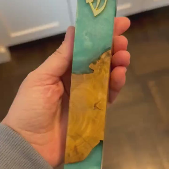 Handmade Mezuzah Case Olive Wood Mezuzah Jewish Door Decor Judaica Gift 8 Inch Mezuzah for Home or Wedding Modern Jewish Gift