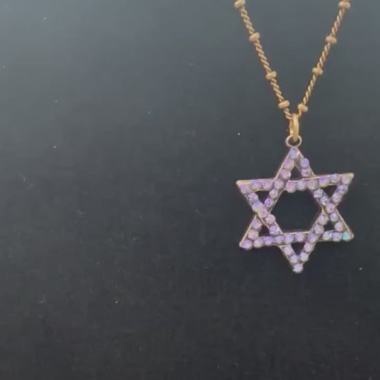 Light Blue and white Star of David Necklace - unique Jewish necklace - Judaica gift- Chanukah gift