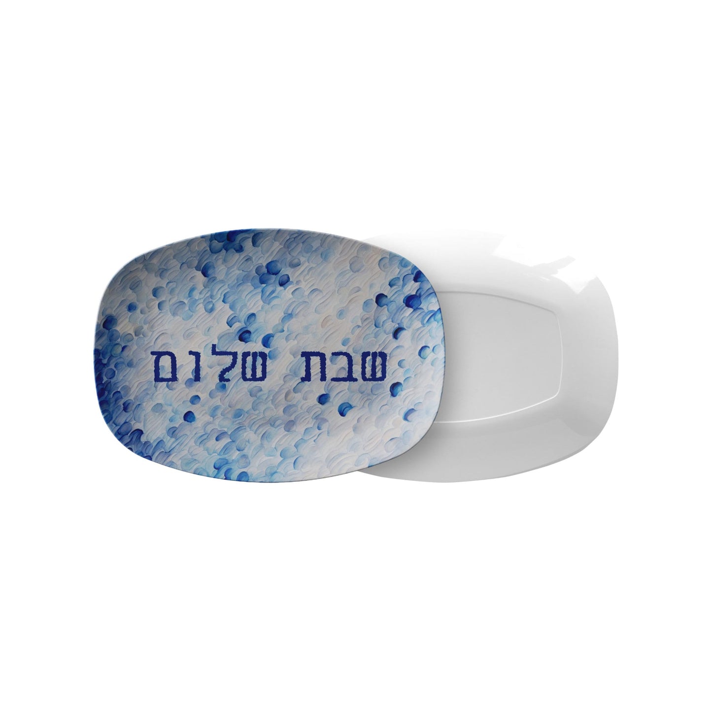 Blue and White Pattern with Shabbat Shalom