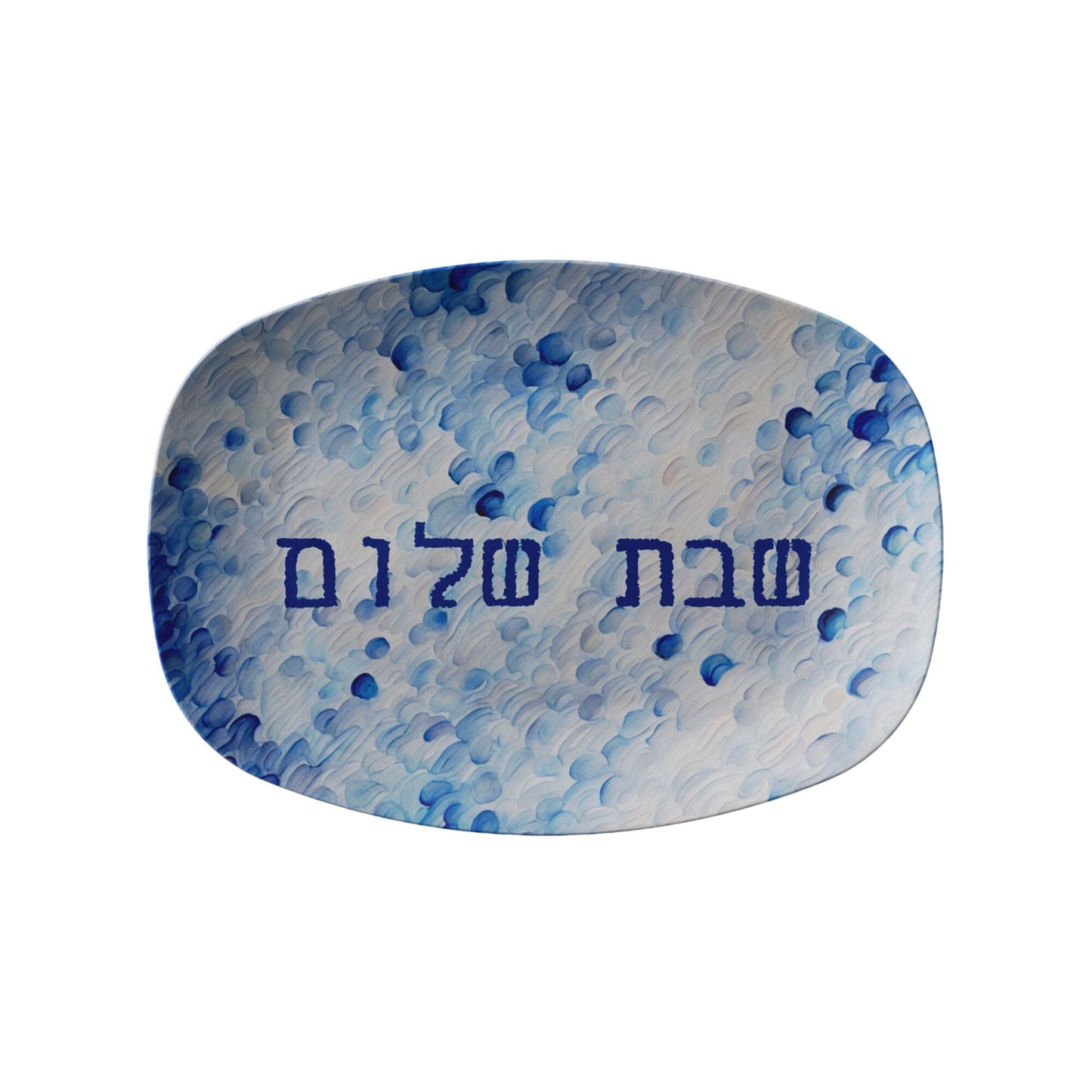 Blue and White Pattern with Shabbat Shalom